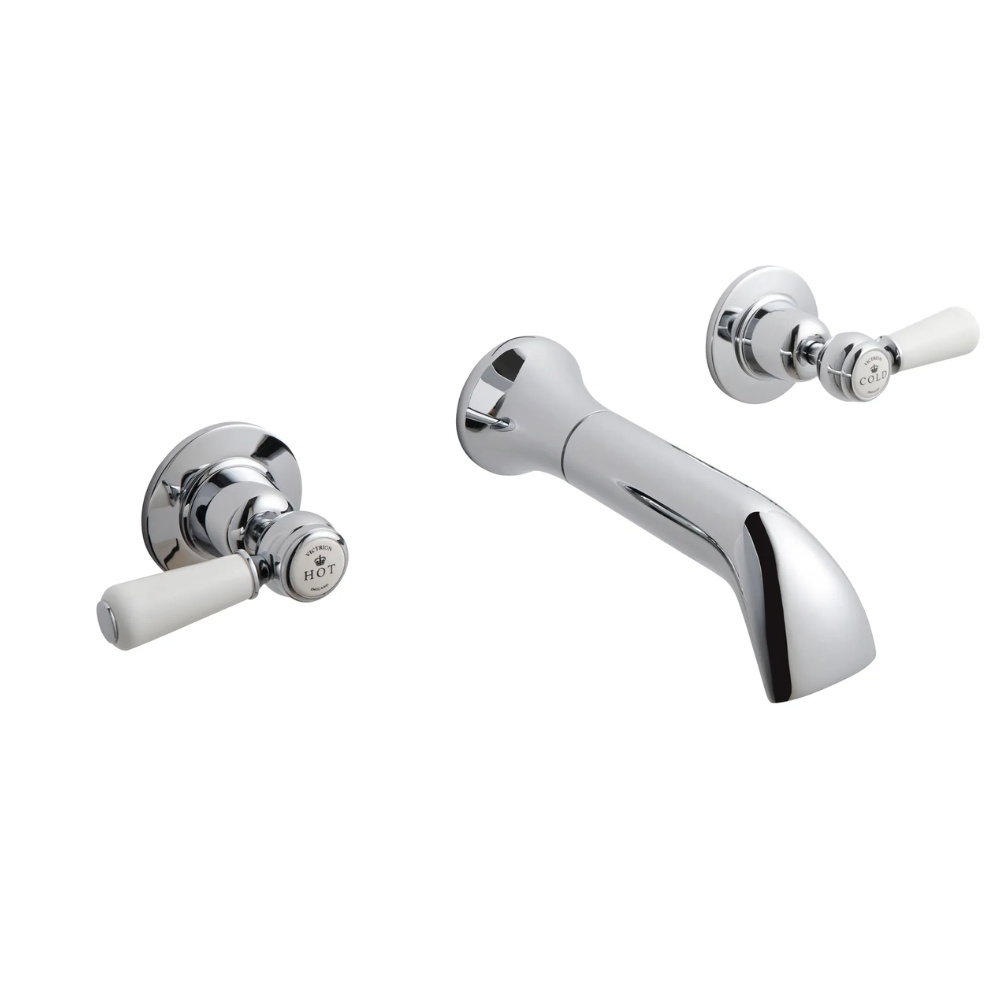 BC Designs Victrion Chrome Lever Wall Mounted Basin Mixer Cut Out